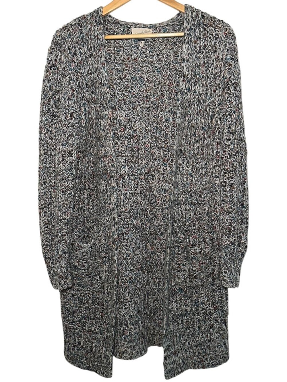 Universal Thread Long Cardigan Open Sweater SM Chunky Knit Speckled Grandmacore
